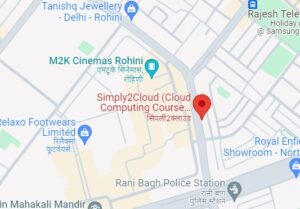 Map showing the Simply2Cloud campus in Rohini, Delhi